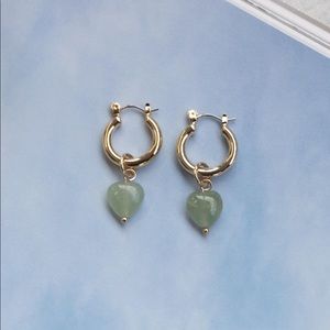 Princess Polly Jade Heart Earrings